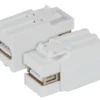 Adapter Keystone Snap-In USB 2.0 typ A-A biały