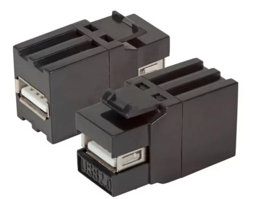 Adapter Keystone Snap-In USB 2.0 typ A-A czarny