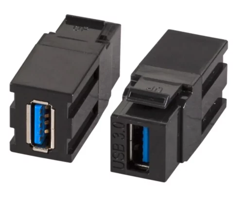 Adapter Keystone Snap-In USB 3.0 typ A-A czarny