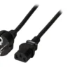 Kabel zasilający Schuko 180° - C13 180° 3m czarny