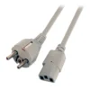 Kabel zasilający Schuko 180° - C13 180° 3m szary