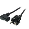 Kabel zasilający Schuko 180° - C13 90° 3m czarny