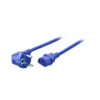 Kabel zasilający Schuko 90° - C13 180° 1,8m niebieski Kabel zasilający Schuko 90° - C13 180° 1,8m niebieski