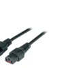 Przedłużacz IEC C14 180° - IEC C13 180° z blokadą IEC 1m