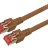 Patchcord RJ45 S/FTP kat. 6 LSZH brązowy 0,25m Patchcord RJ45 S/FTP kat. 6 LSZH brązowy 0,25m