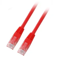 Patchcord RJ45 U/UTP kat. 5e PVC CCA czerwony 1m