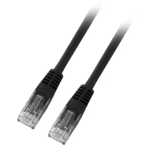 Patchcord RJ45 U/UTP kat. 5e PVC CCA czarny 1m