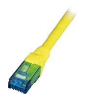 Patchcord RJ45 U/UTP kat. 6A LSZH Premium 500MHz żółty 0,25m