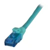 Patchcord RJ45 U/UTP kat. 6A LSZH Premium 500MHz zielony 0,25m