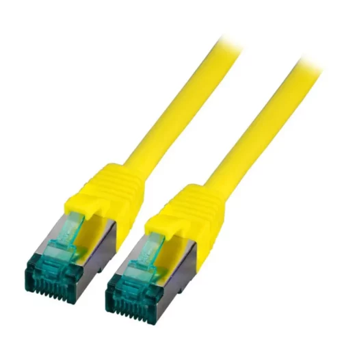 Patchcord RJ45 S/FTP kat. 6A LSZH żółty 0,25m