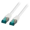 Patchcord RJ45 S/FTP kat. 6A LSZH biały 1,5m