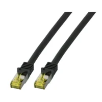 Patchcord RJ45 S/FTP kat. 6A LSZH czarny 0.5m