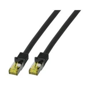 Patchcord RJ45 S/FTP kat. 6A LSZH czarny 0.5m