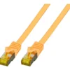 Patchcord RJ45 S/FTP kat. 6A LSZH żółty 0,5m