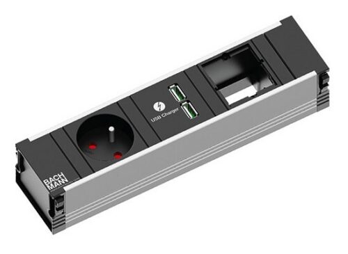 CONI 3M listwa zasilająca 3-modułowa, 1x 230V + 1x ład. USB-A + 1x pusty moduł, Bachmann 912.0171