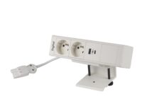 Digitel DESK UP mediaport 4M, 2x230V + ład. USB A/C 20W + 1x pusty moduł, biały