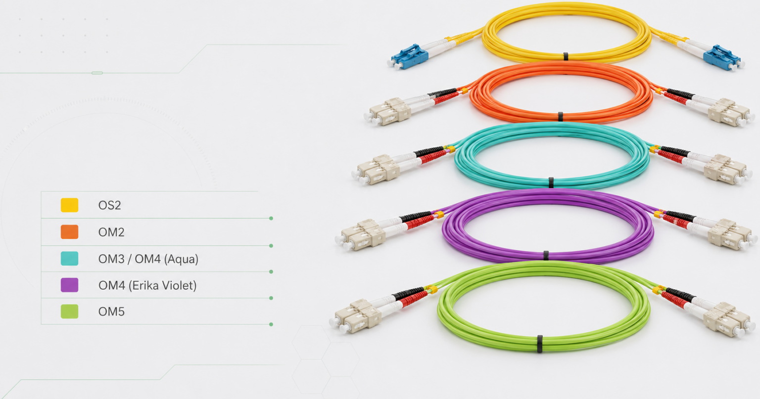 Kolory światłowodów OS2, OM2, OM3, OM4 i OM5 - jaki patchcord wybrać ...