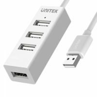 Unitek Y-2146 hub 4x USB-A 2.0 mini - biały Unitek Y-2146 hub 4x USB-A 2.0 mini - biały