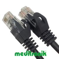 Patchcord UTP miedziany kat.6 (klasa E) linka czarny dł.0,25m kabel nieekranowany LAN RJ45