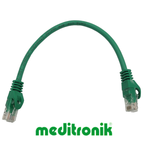 Patchcord UTP miedziany kat.6 (klasa E) linka zielony dł.0,25m kabel nieekranowany LAN RJ45