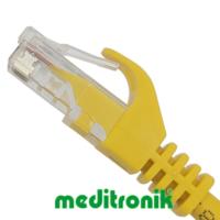 Patchcord UTP miedziany kat.6 (klasa E) linka żółty dł.0,25m kabel nieekranowany LAN RJ45
