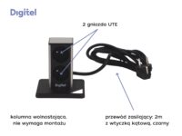 Digitel PILLAR mediaport 2M, 2x230V, kabel 2m, aluminium/czarny