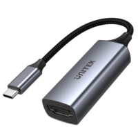 Unitek V1412A adapter USB C-HDMI 2.0, wtyk/gniazdo, USB-C na HDMI 2.0 4K@60Hz alu 15 cm Unitek V1412A adapter USB C-HDMI 2.0, wtyk/gniazdo, USB-C na HDMI 2.0 4K@60Hz alu 15 cm